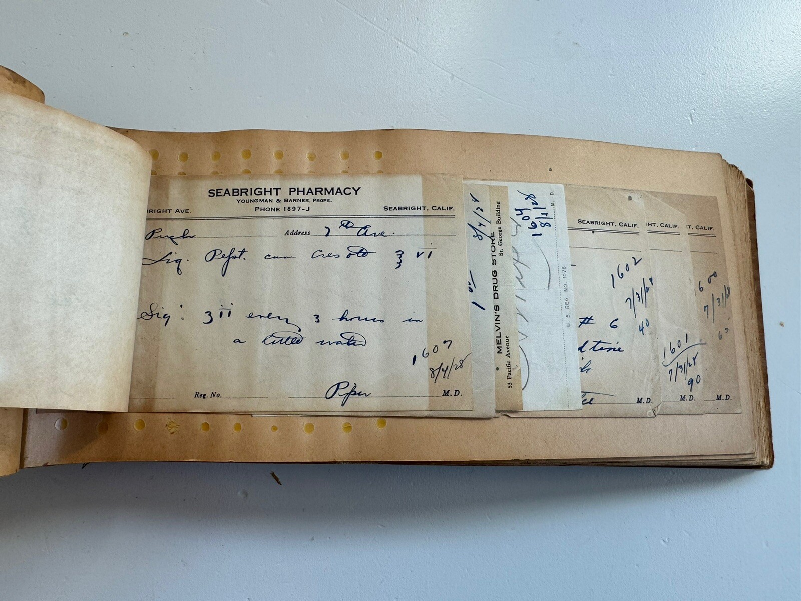 VTG Prescription Rx Pad Book Paper Apothecary Druggist Pharmacy Medicine 1928-29