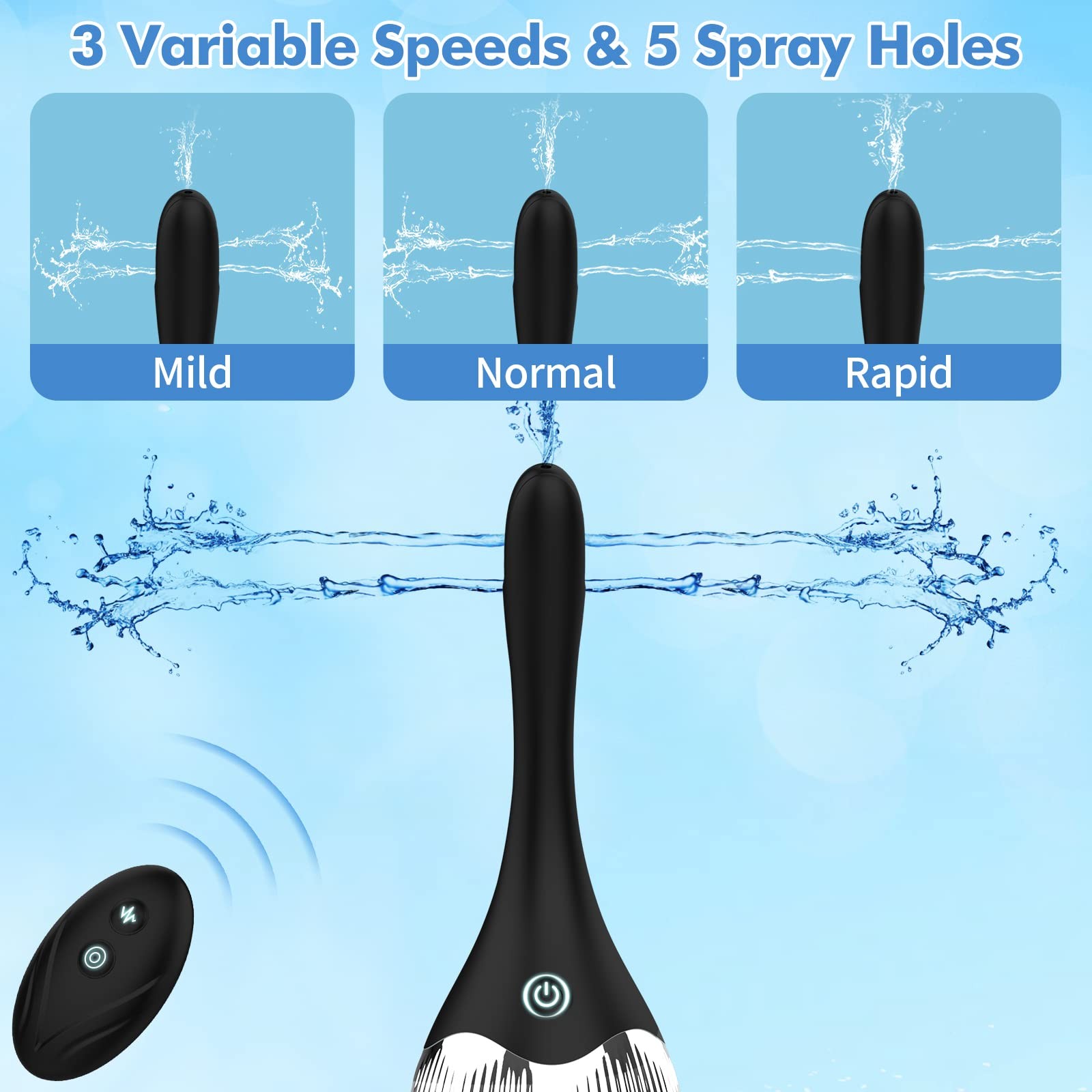 Automatic Electric Enema Bulb with 3 Speeds, Silicone Anal Transparent