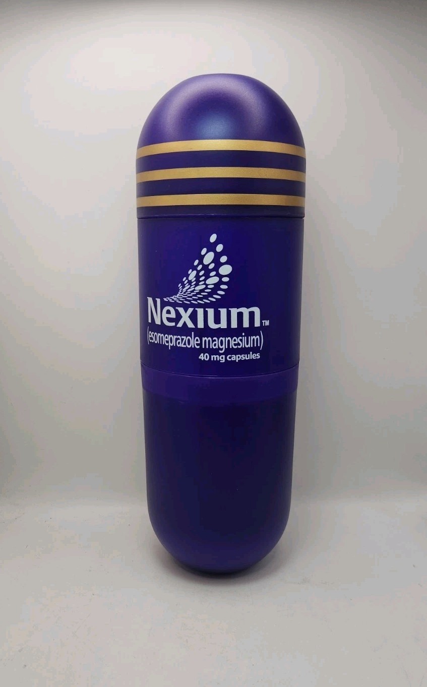 Nexium the Purple Pill Pharmaceutical Advertising Promo Water Bottle Drug Rep