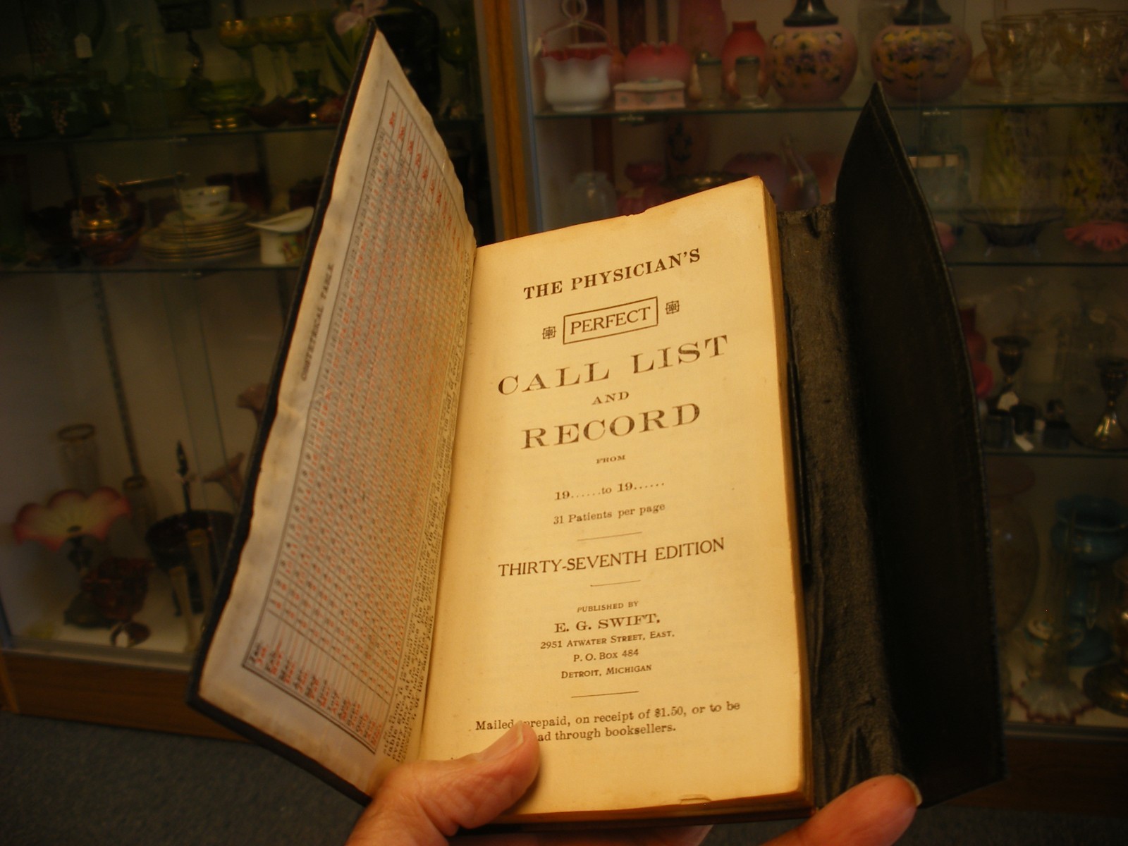 Vtg Medicine Medical Book Physician Call List and Record Farder’s Pharmacy 1922