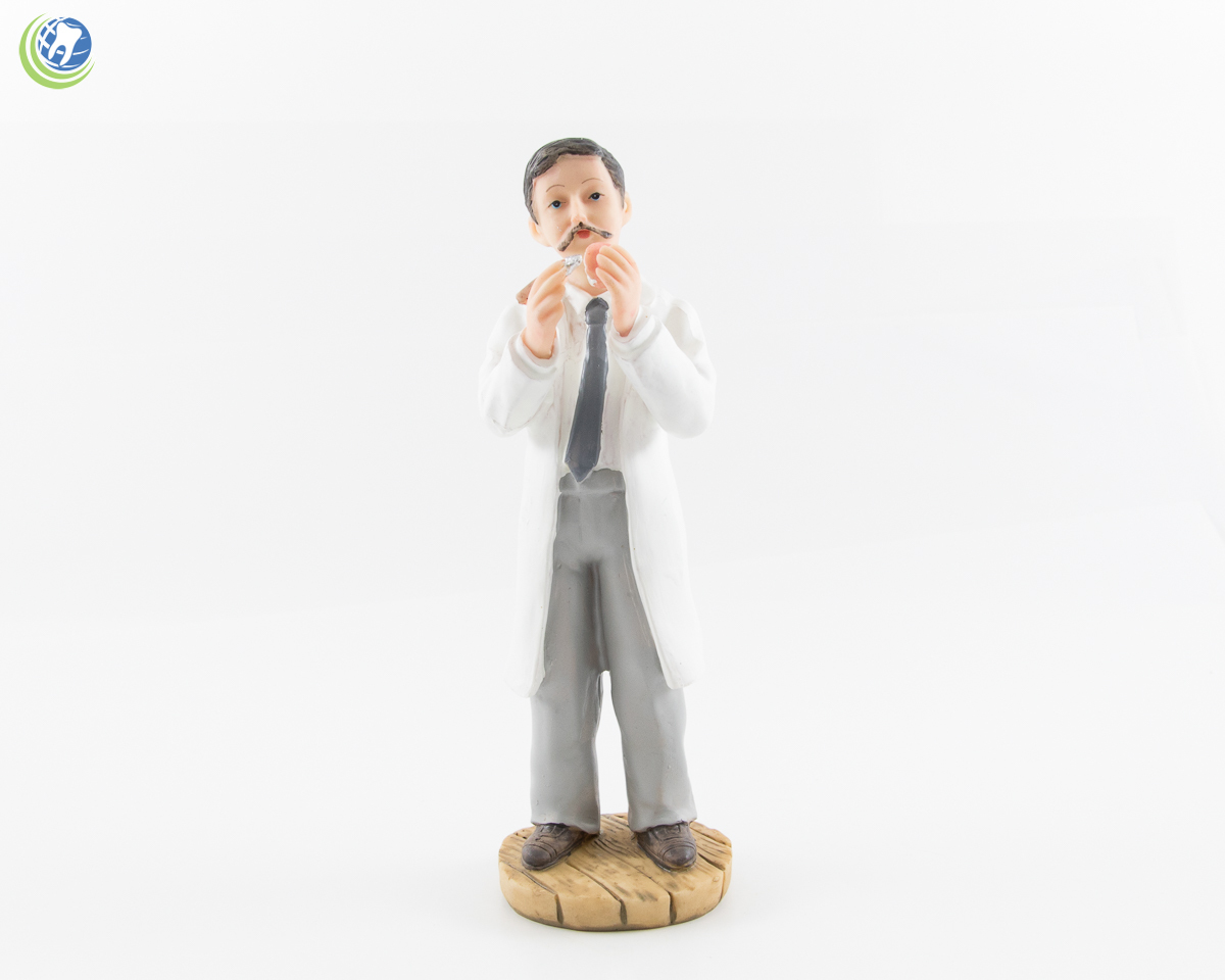 Male Doctor Dentist Hygienist Researcher Figurine Decoration Made of Resin