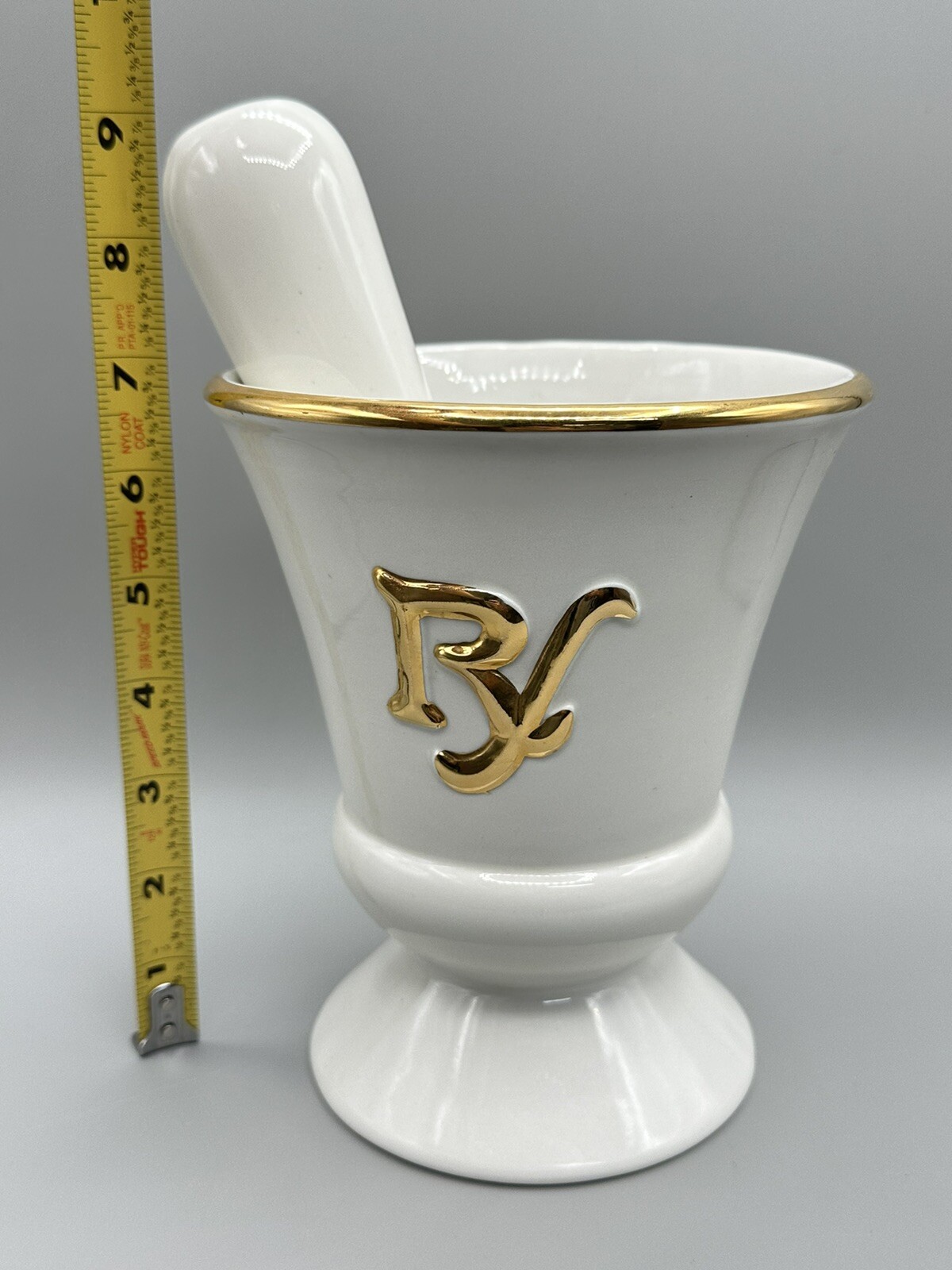 RARE Vintage Owens Illinois RX Porcelain Pharmacy Apothecary Mortar & Pestle