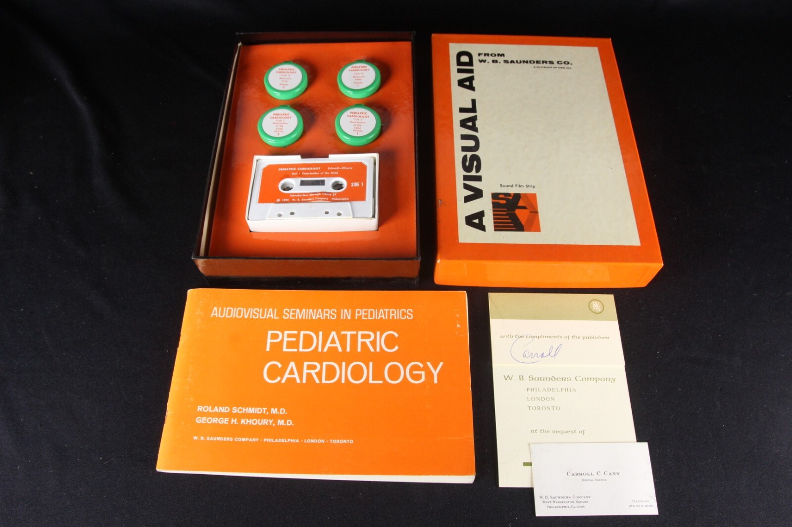 1972 Pediatric Cardiology Audivisual Seminar Film Strips & Cassette Tape Boxed