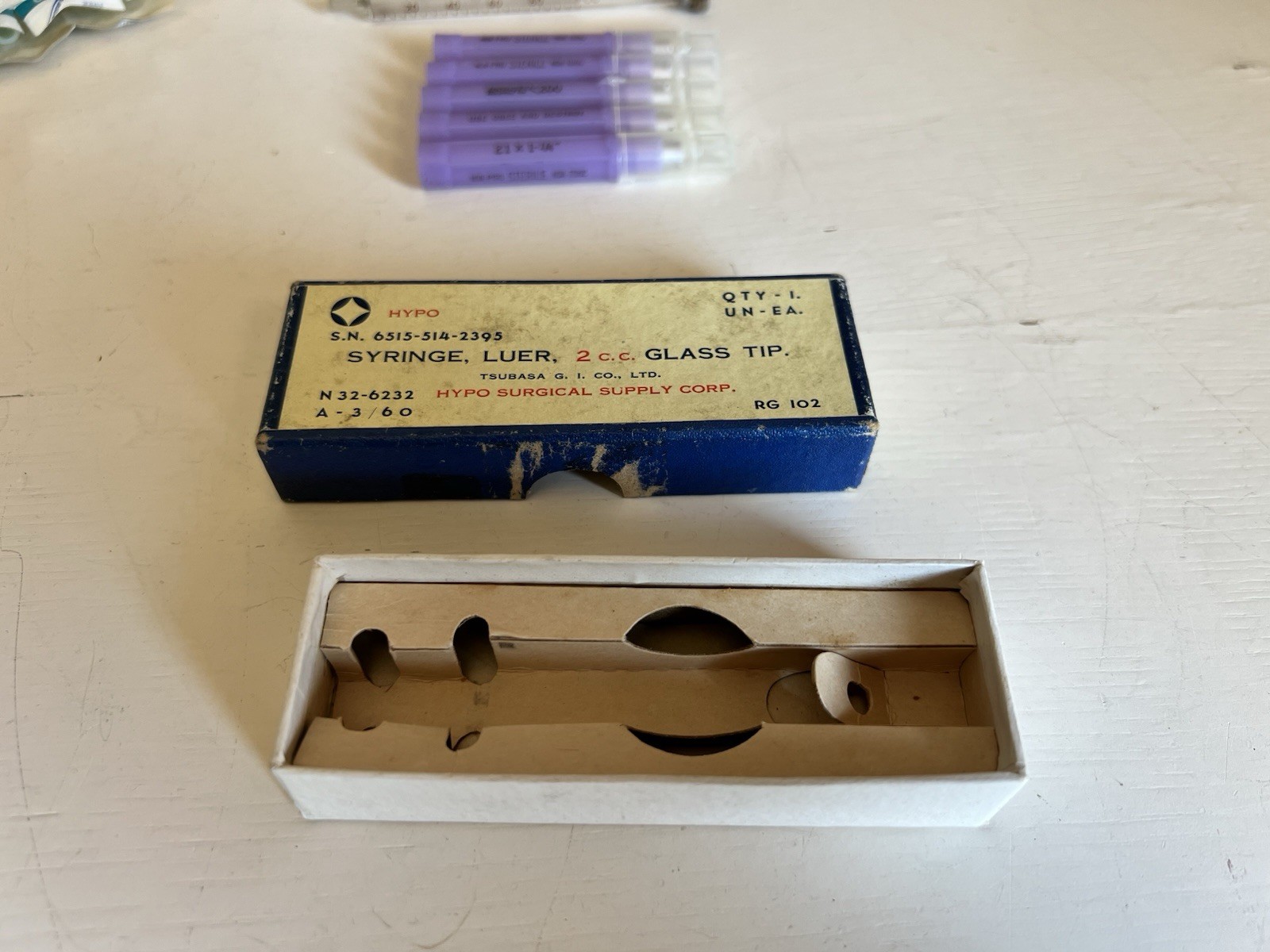 Vintage 1960’s Glass Syringes Collectable Medical Supplies Made In USA / Japan