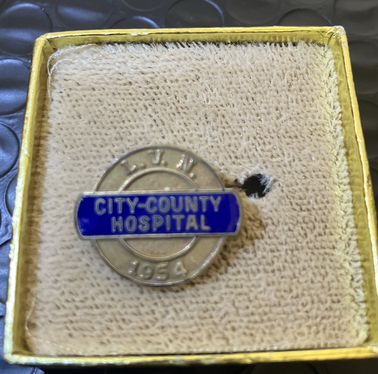 Vintage 1954 LVN City County Hospital Pin