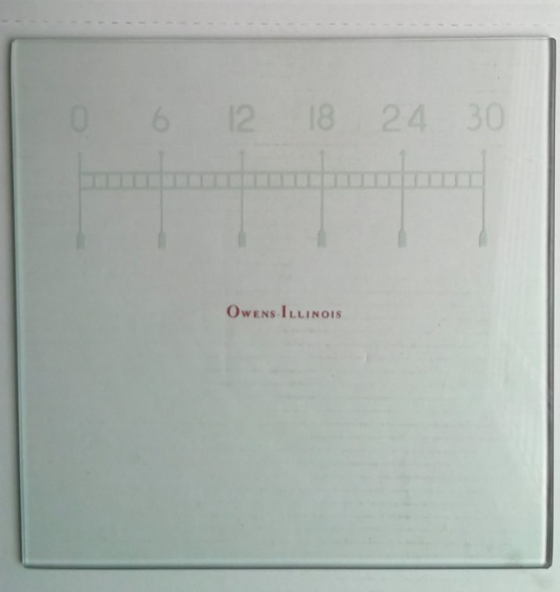 Rare Vintage Owens – Illinois Pill Tile (Graduated) Flat thick glass 10″ X 10″