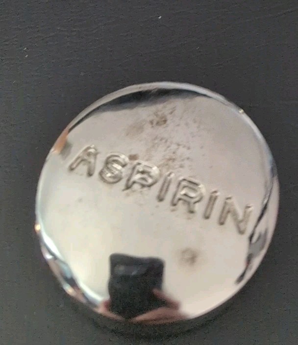 RARE Vintage Silver Oversized Novelty Asprin Paper Weight Pharmaceutical
