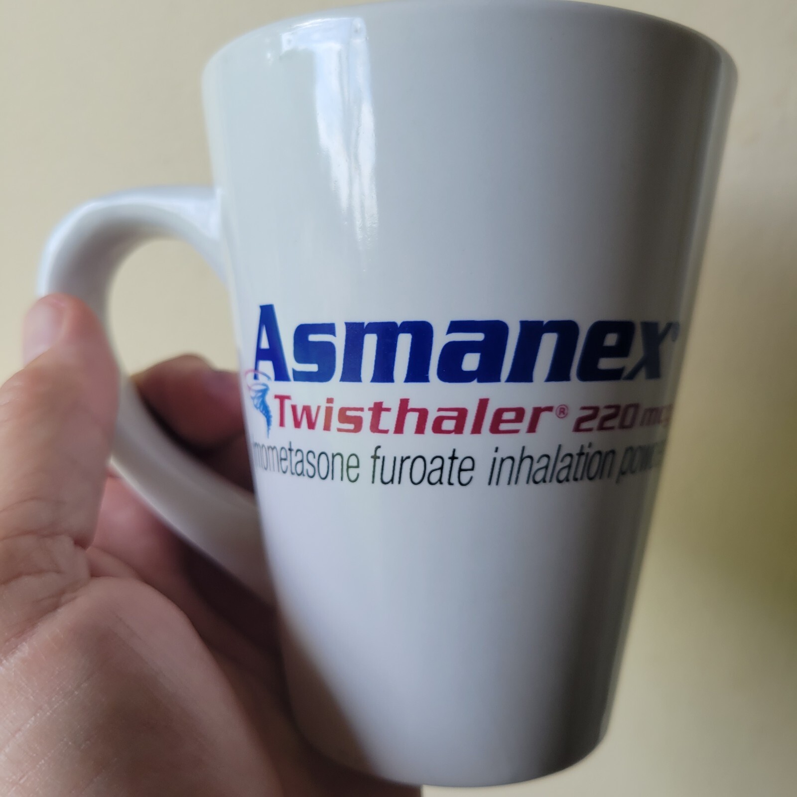 Asmanex Asthma Drug Rep Advertising Coffee Mug Cup Pharma VERY RARE