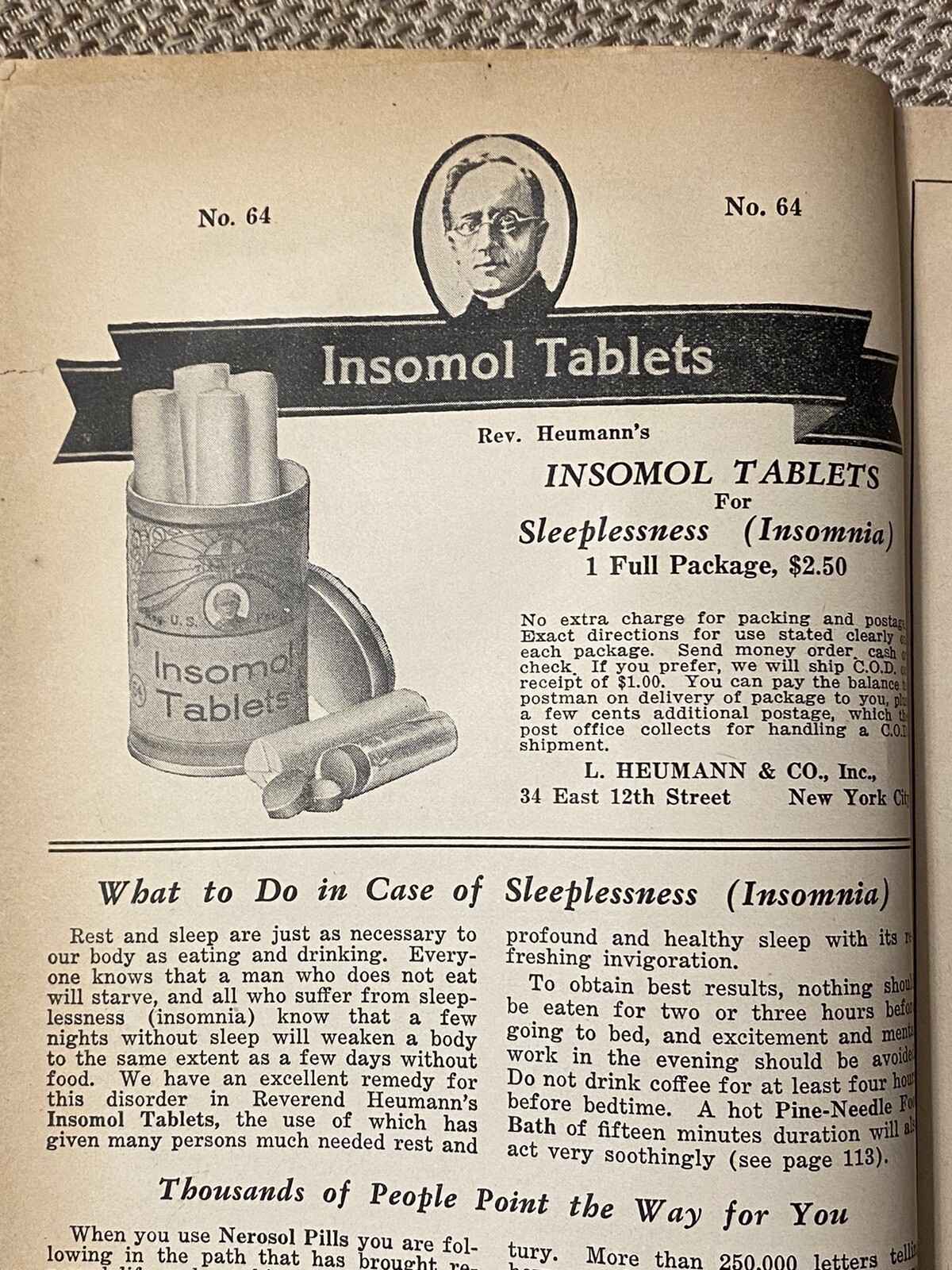 Vintage Advertising Heumann Family Health Book Patent Quack Medicine 1936 NYC