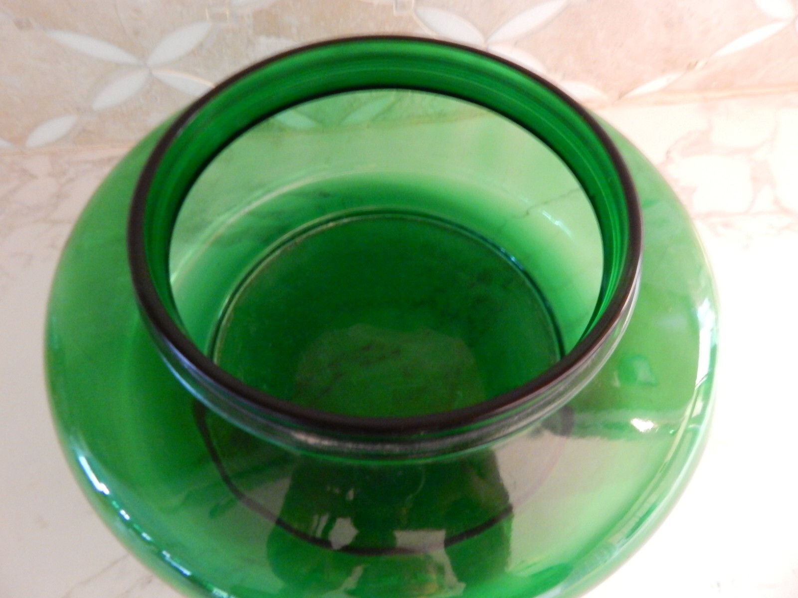 Vintage MCM Green Glass Vaporizer Reservoir Globe (1930s/40s/50s) Unbranded