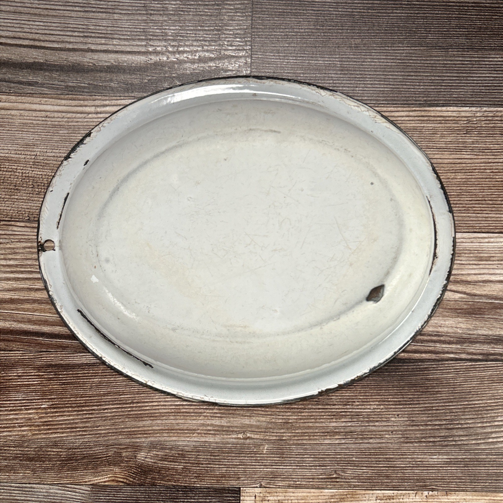 Vintage Enamelware Hospital Wash Basin 10″ Shallow Primitive Medical Equipment