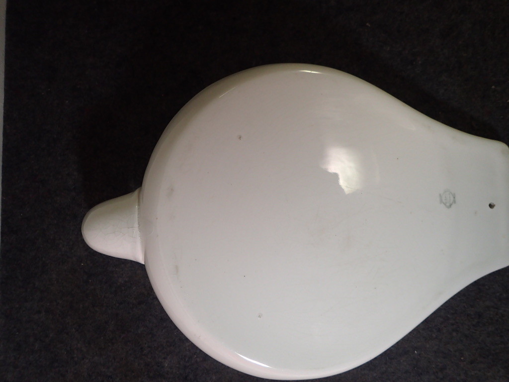 Antique White Porcelain RU? China Bedpan Chamber Pot with Urinal