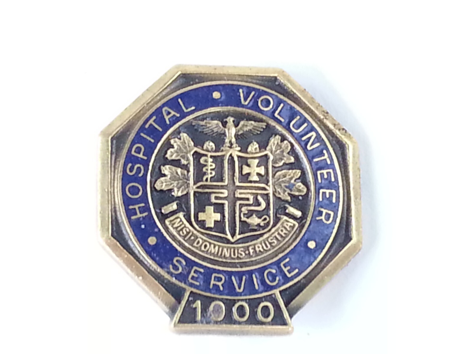 Hospital Volunteer Service 1000 Hours Gold Tone Pin