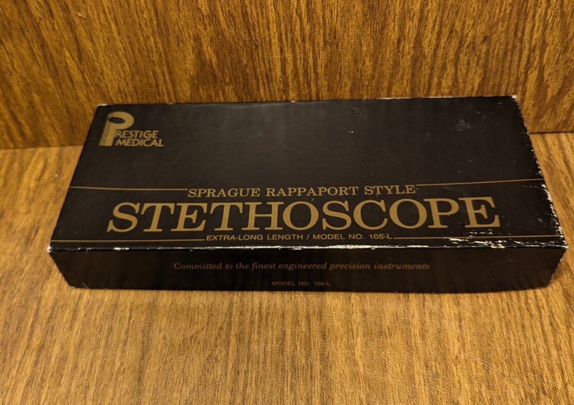 Vintage SPRAGUE RAPPAPORT Style Stethoscope Model No. 105 Prestige Medical w/box