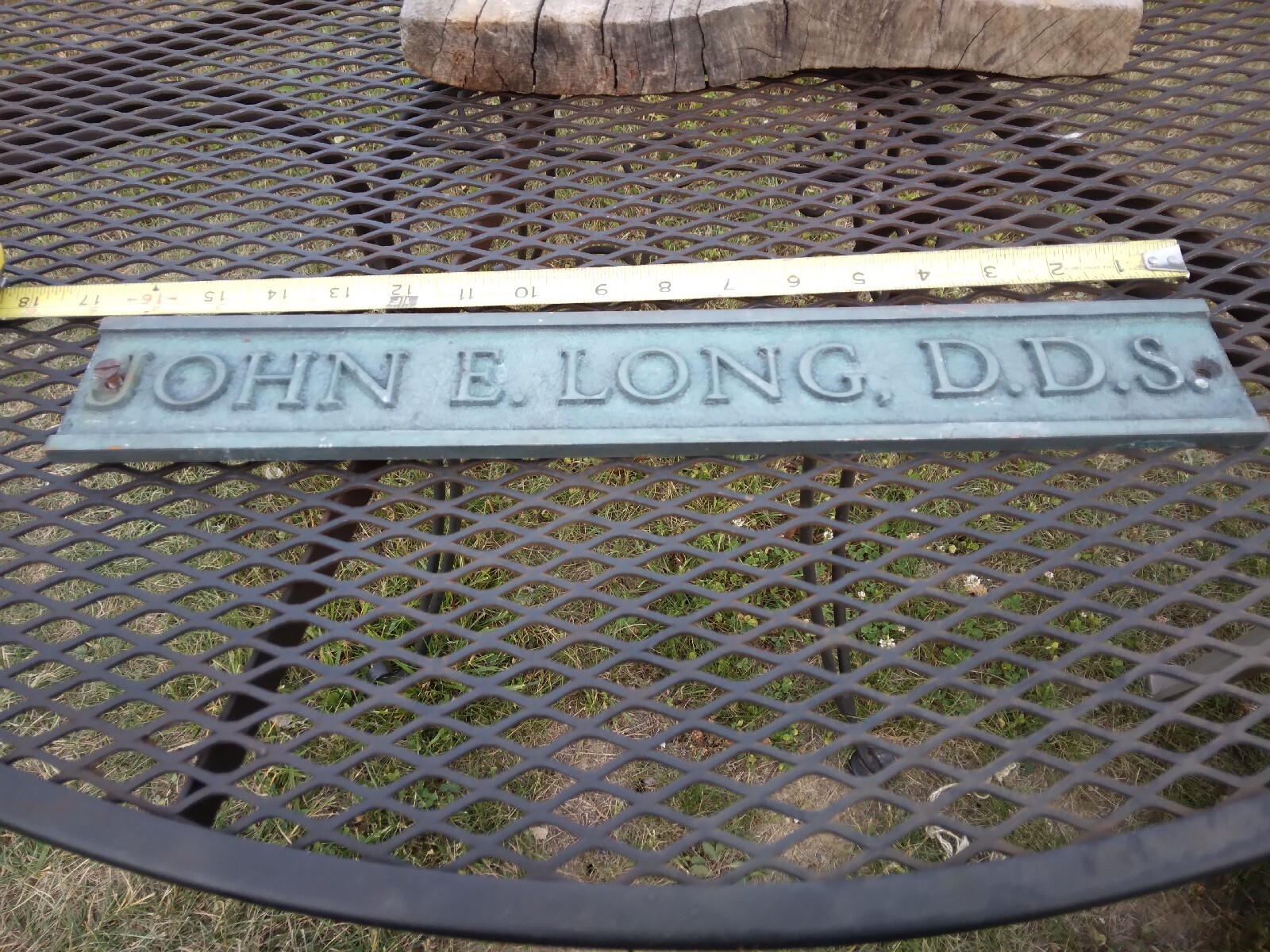 Vintage Outdoor Dentist Office DR. Wall Plaque John E. Long D.D.S.