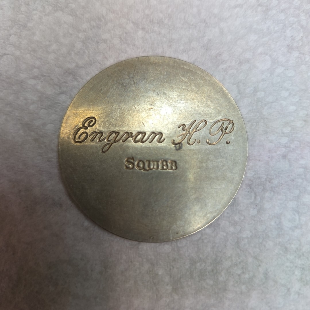 Vintage SQUIBB Pharmaceutical Pregnancy Calendar Obstetrician Silver Color Coin