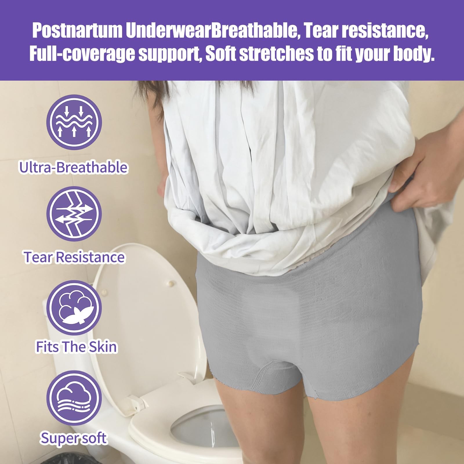 Postpartum Recovery Kit for New Moms, 16 Pcs Perineal Care Set 4-ln-1, Purple