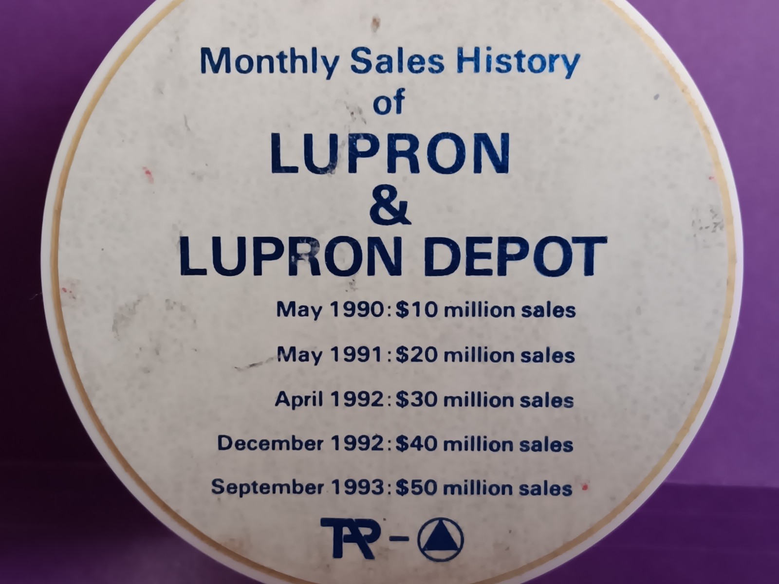 DRUG REP LUPRON DEPOT & LUPRON LUCITE PAPERWEIGHT NATIONAL SALES JAPAN