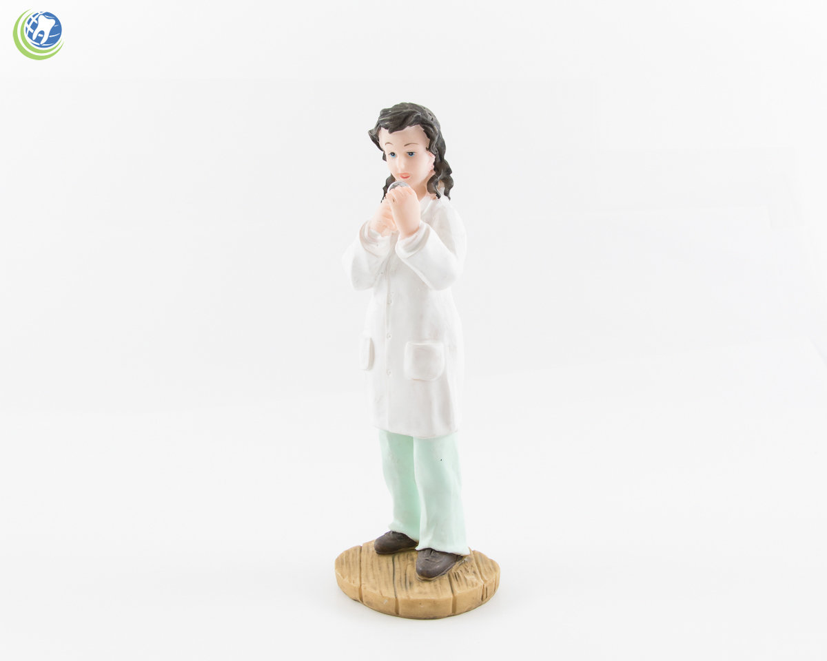 Female Doctor Dentist Hygienist Researcher Figurine Decoration Made of Resin