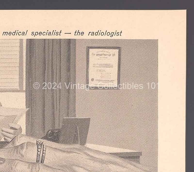 1957 General Electric GE X-Ray Radiology Lymphatic Leukemia photo art vintage ad