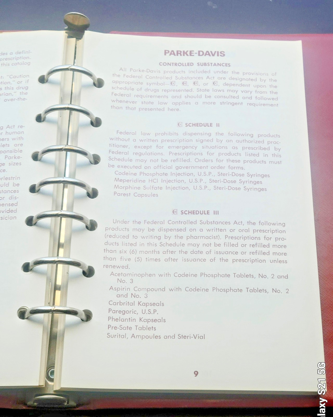 1982 Parke Davis Pharmaceutical Sales Rep Price Guide 7-Ring Binder Catalog VTG