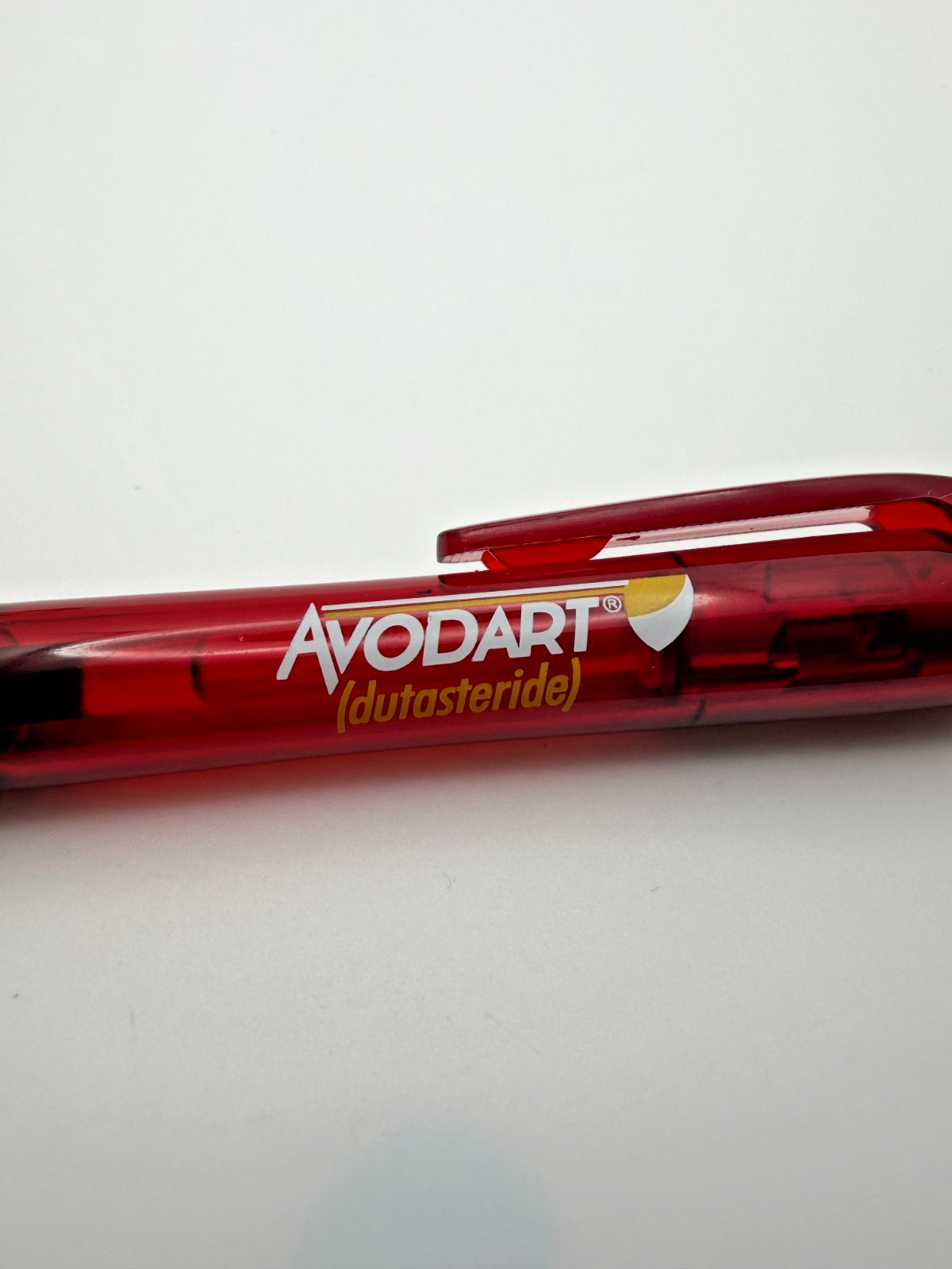 Avodart Dutasteride Pharmaceutical Promo Pen Red Yellow Click Pharma *Tested
