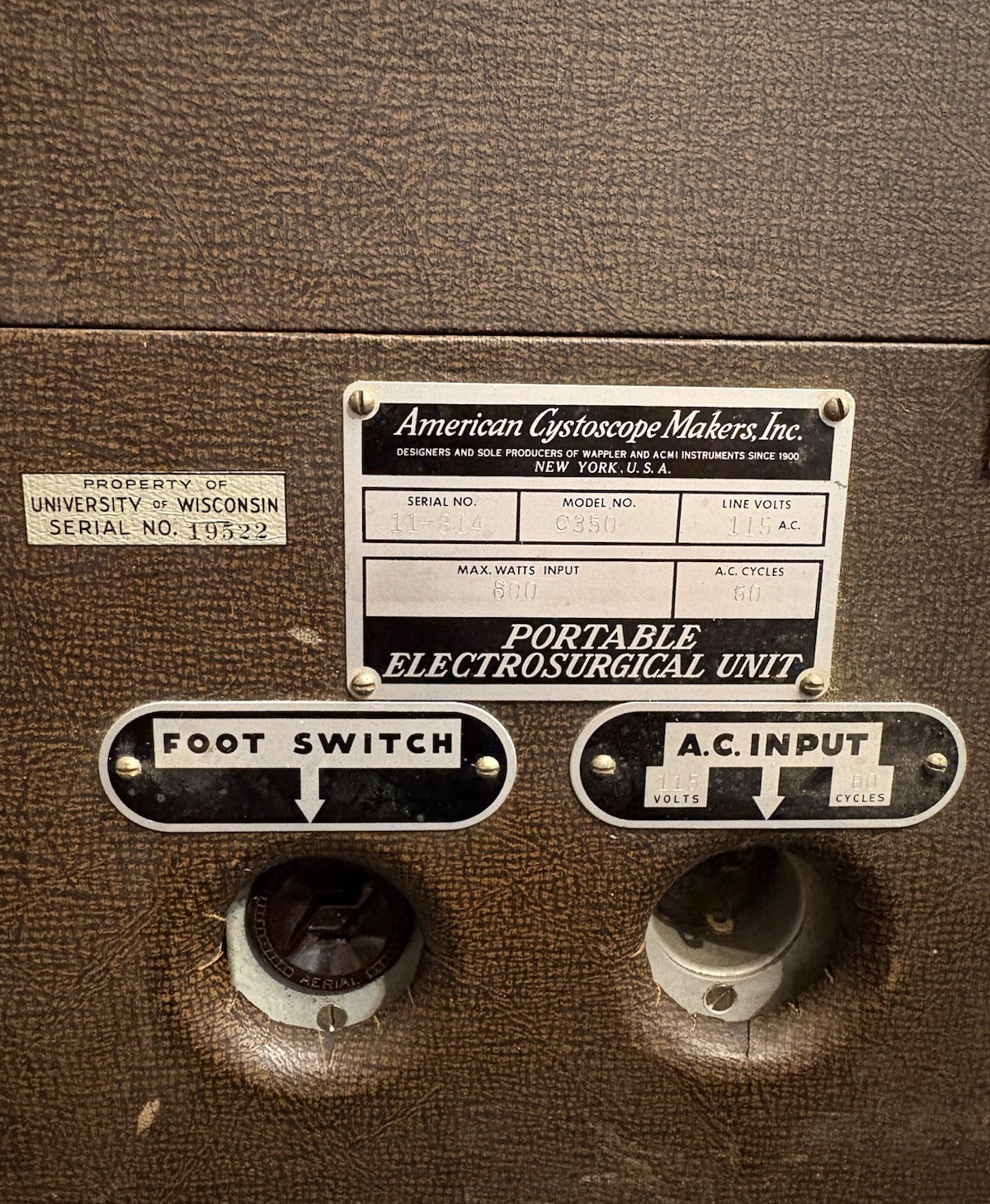 American Cystoscope Makers Portable Electrosurgical Unit Model C-350