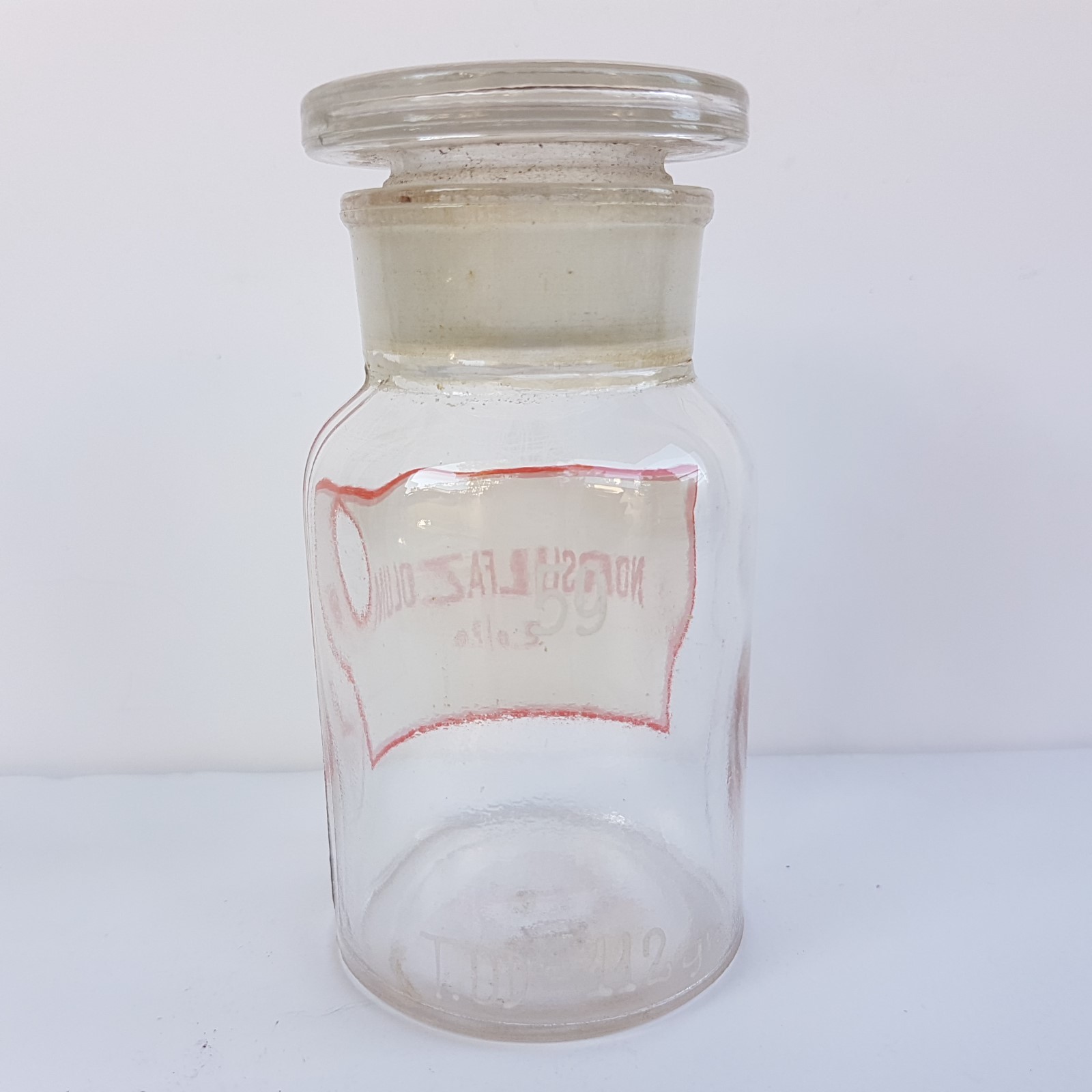 Vintage Glass Apothecary Pharmacy Clear Jar 100 ml NORSULFAZOLUM