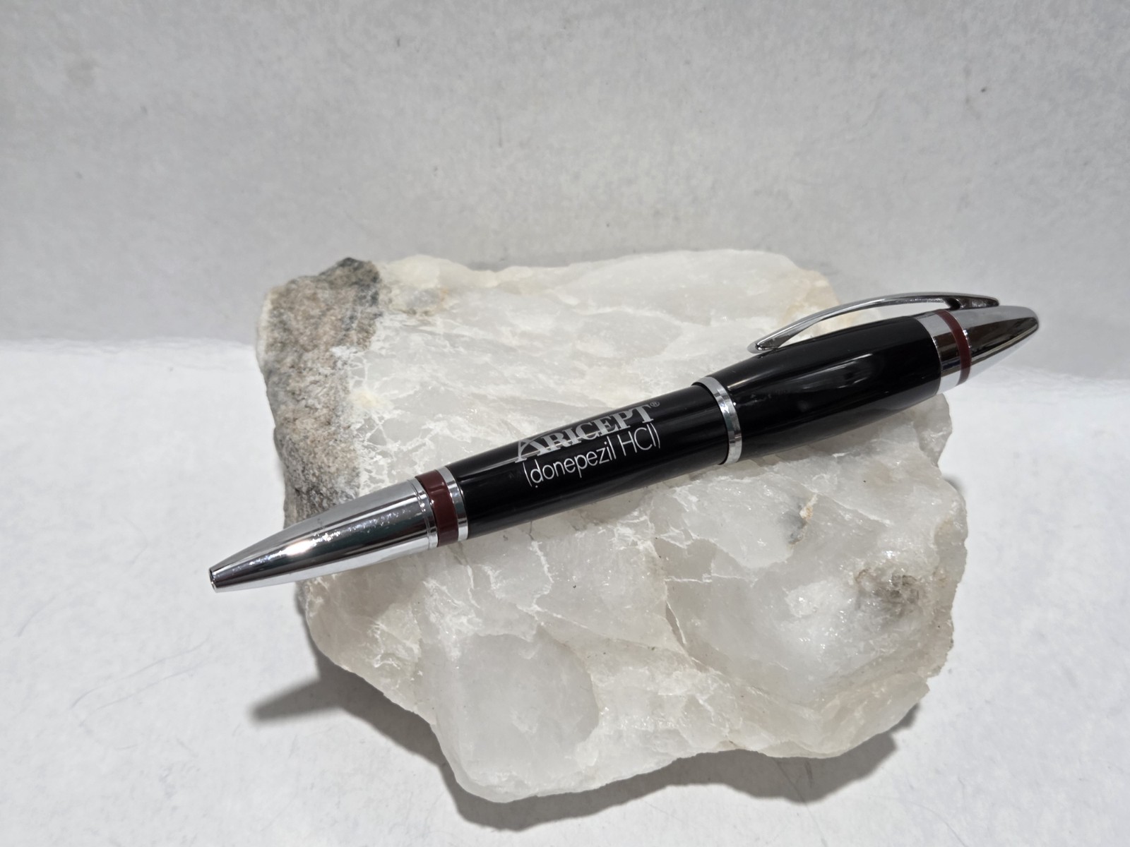 Aricept Pharmaceutical Drug Rep Pen Heavy Metal Black Silver