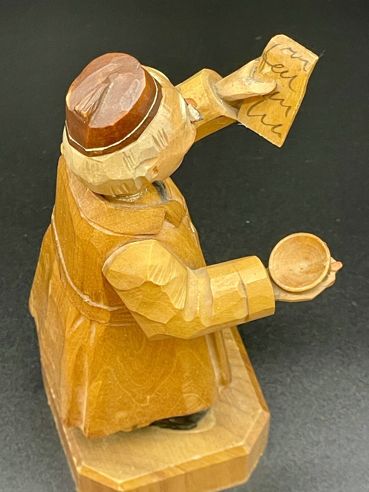 Vintage Anti Hand Carved Wood Pharmacist, RX, Mixing Bowl, 6.75”, Germany