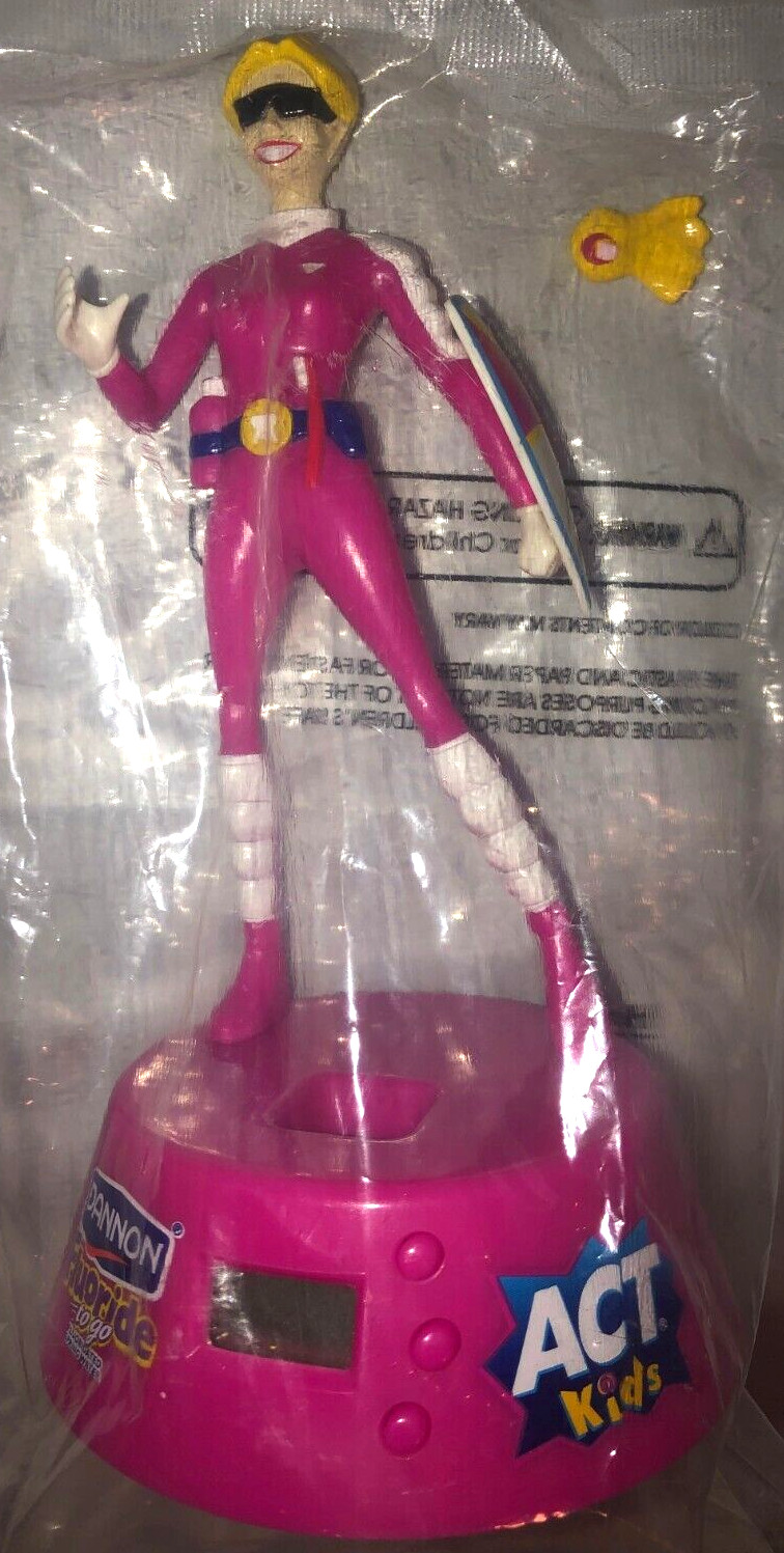 Dannon Spring Water Fluoride Force Advertising Promo Pink Figure ACT Kids RARE