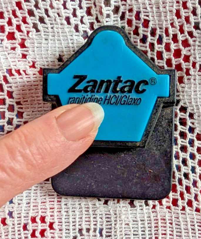 Zantac drug rep ads glass rain teardrop clip magnets Rx spatula notes narcotic