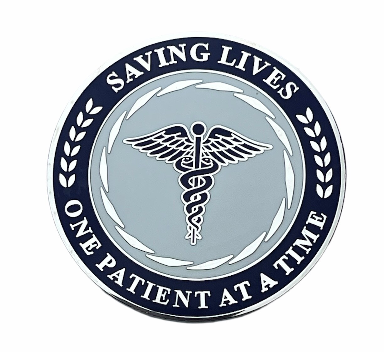 Saving Lives One Patient At A Time Blue Caduceus Heart Challenge Coin F4D21O