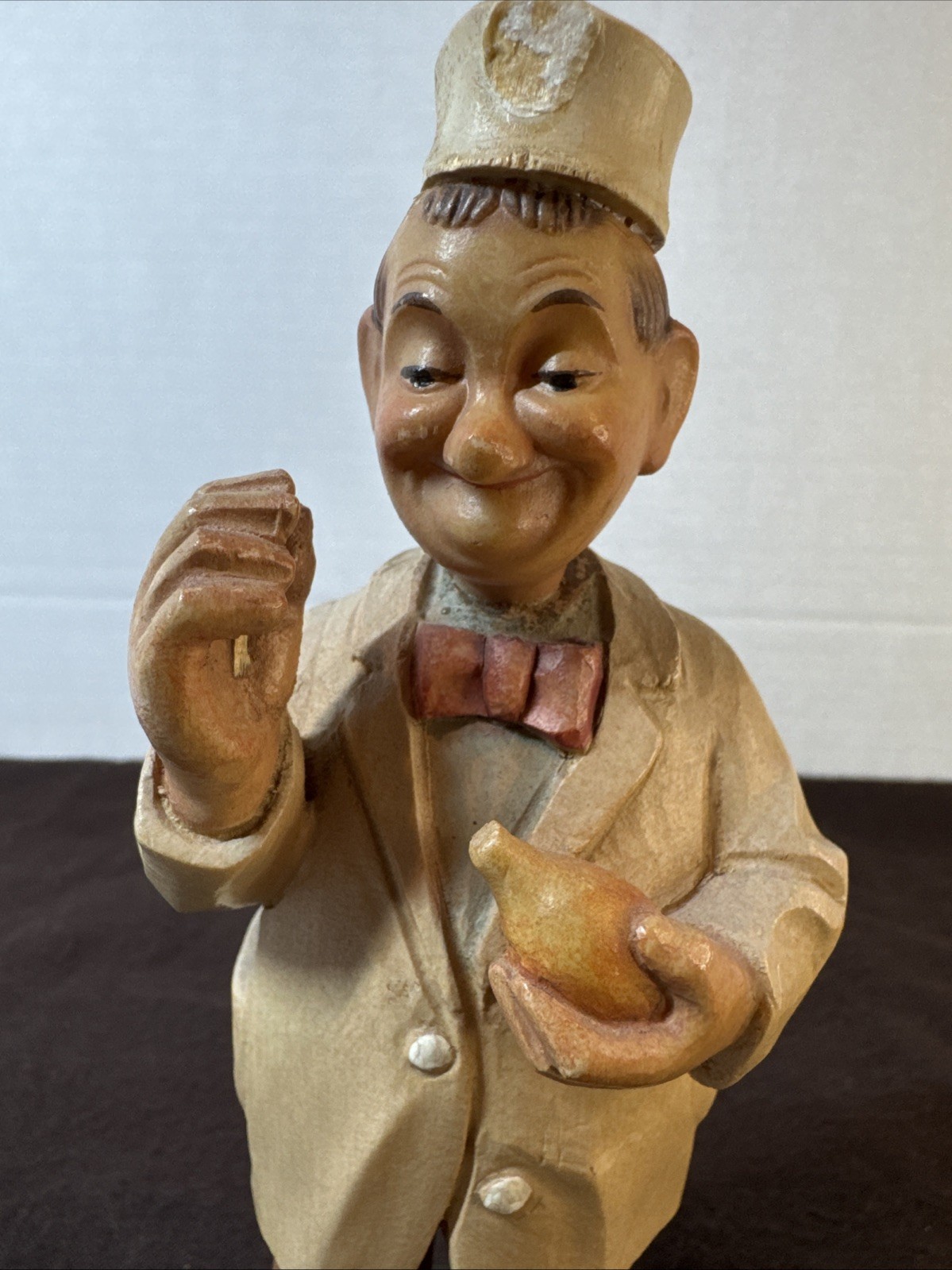 Anri Ears Nose Throat Specialist Medical Doctor Art Carved Wood Italy VTG
