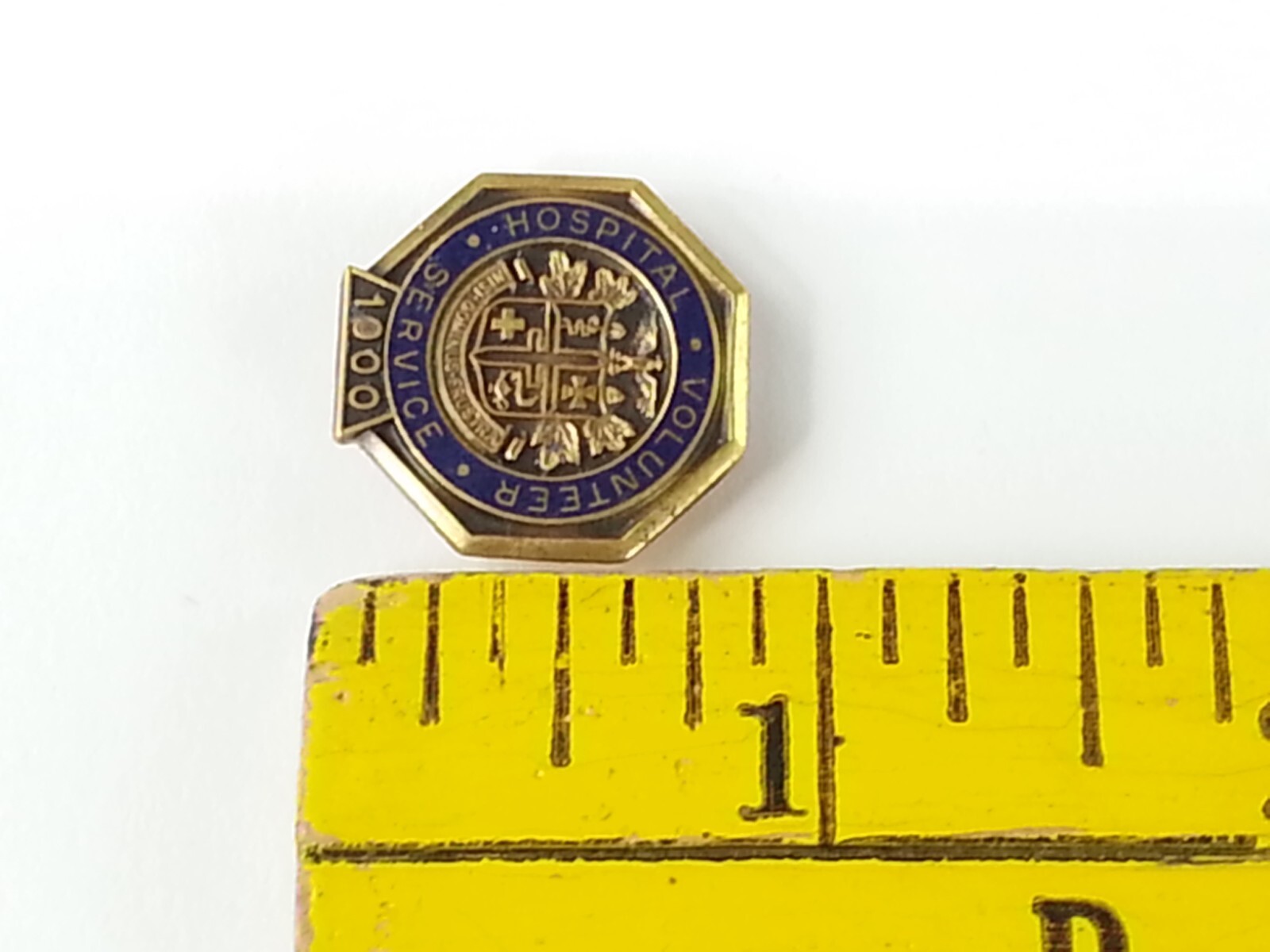 Hospital Volunteer Service 1000 Hours Gold Tone Pin