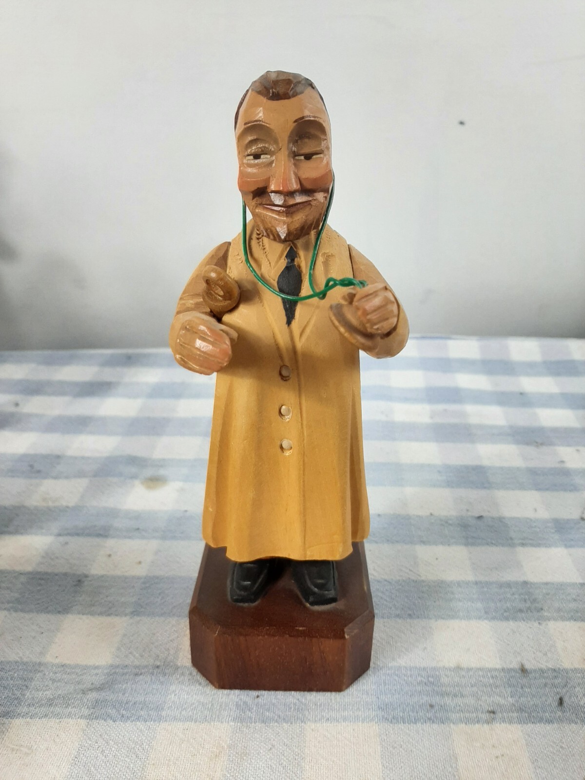 Vintage Anri Toriart General Practicioner Medical Doctor Art Carved Wood Italy