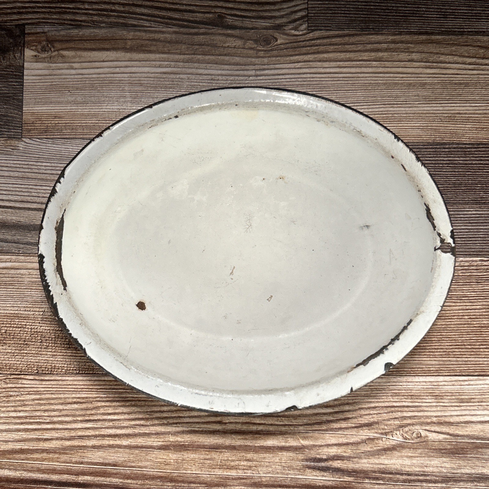 Vintage Enamelware Hospital Wash Basin 10″ Shallow Primitive Medical Equipment