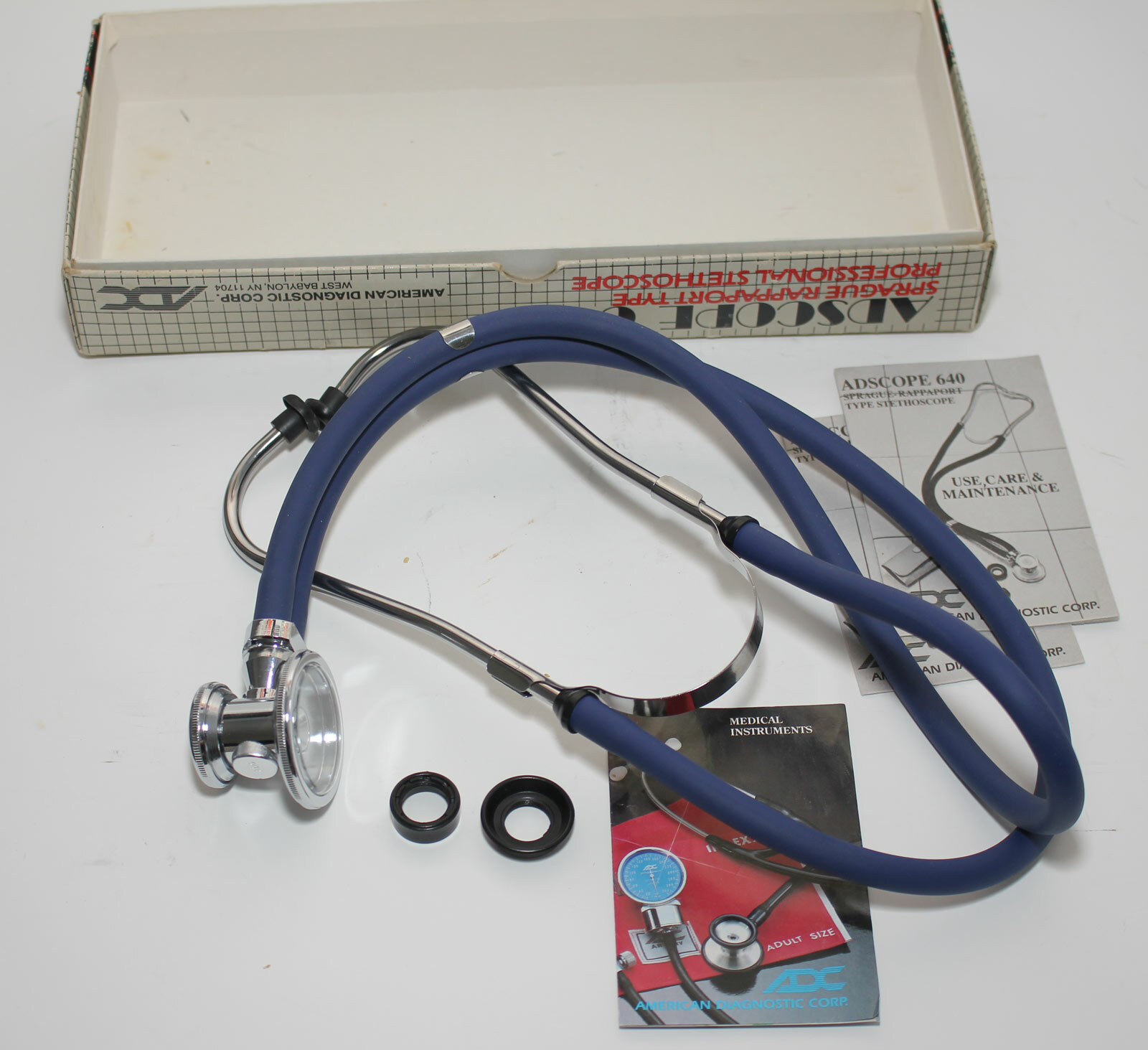 Vintage Stethoscope Adscope ADC Sprague Rappaport 640 Made in Japan Original Box