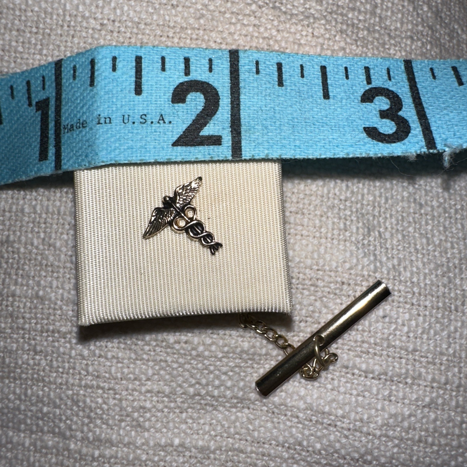 Vintage Caduceus Tie Tack Silver Tie Tack Doctors of Medicine Tie Tack