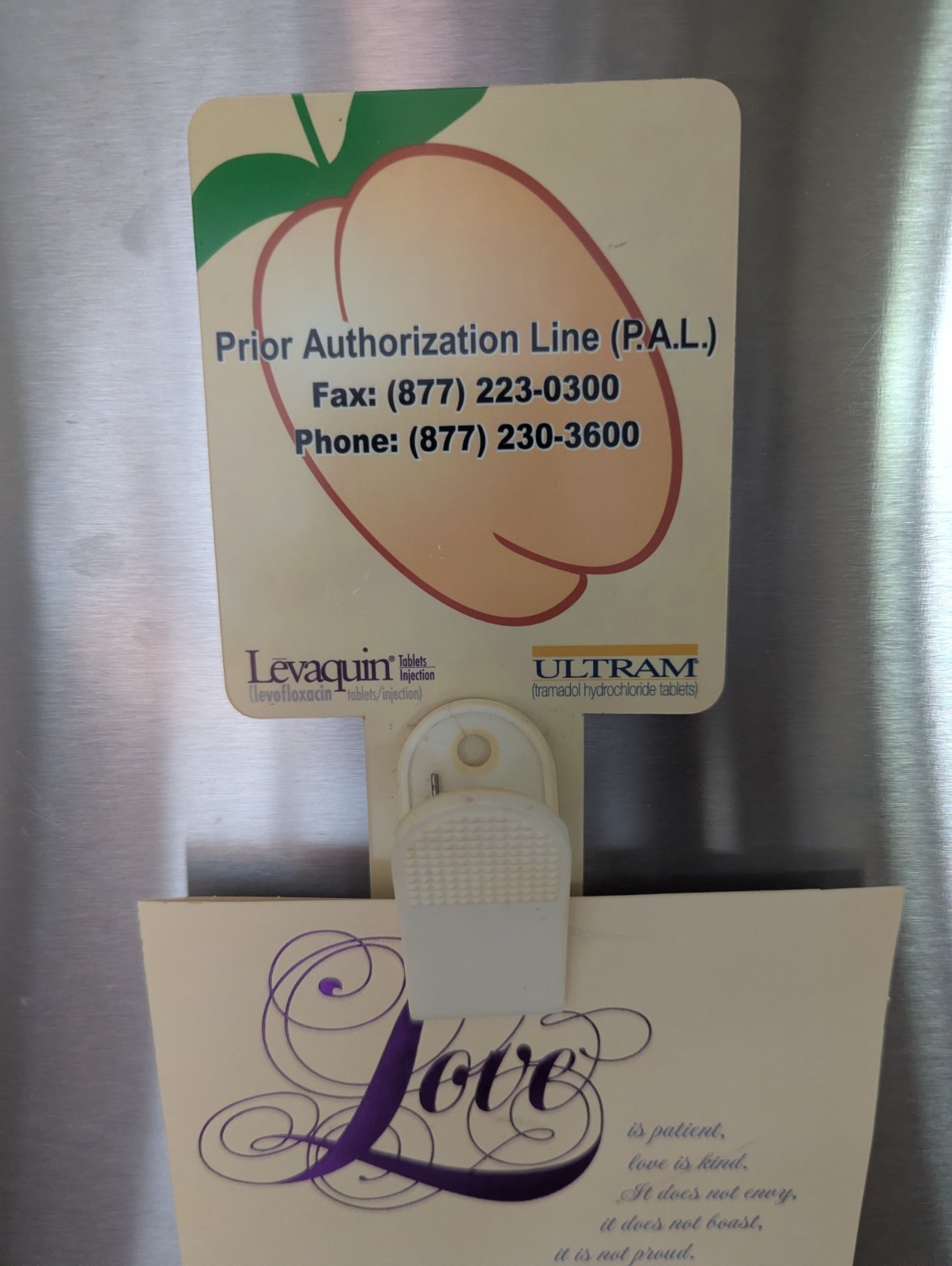Vintage Levaquin Ultram Medicine Refrigerator Magnet Memo Clip Drug Rep Merch