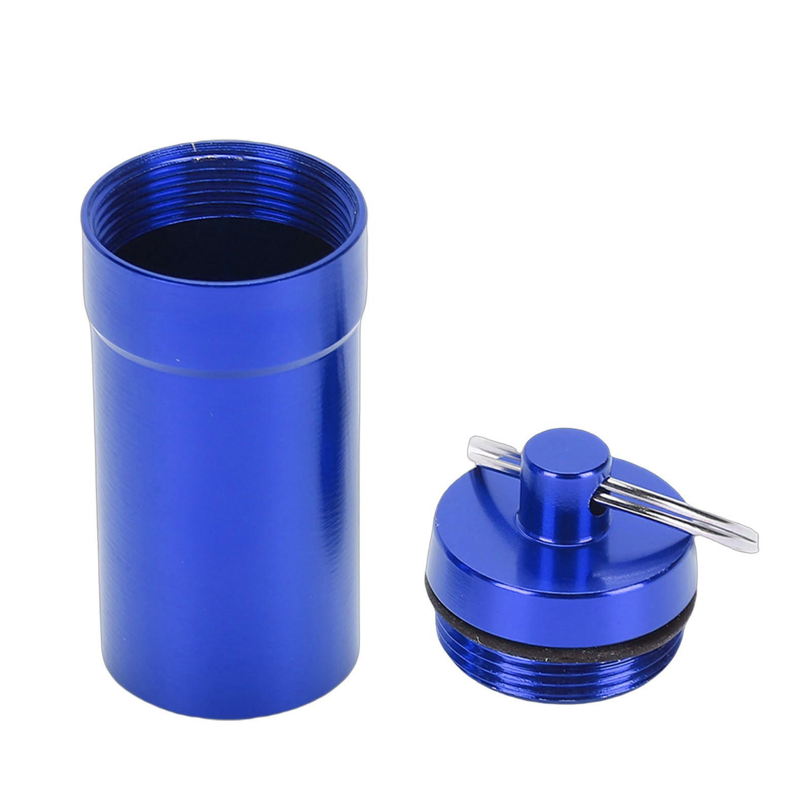 1-5pcs Mini Keychain Tablets Case Water Proof Outdoor Tablets Container Blue