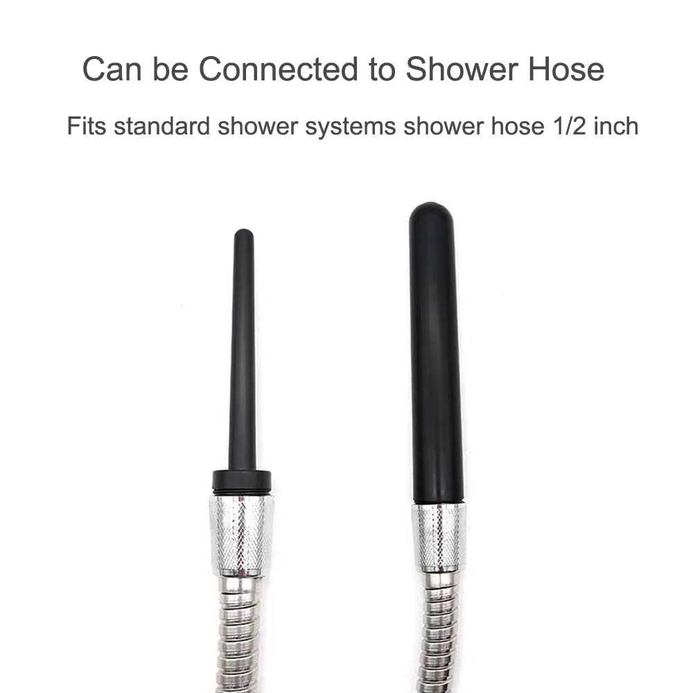 Douche Enema Nozzle With On/Off Water Control Valve Switch, Shower Black