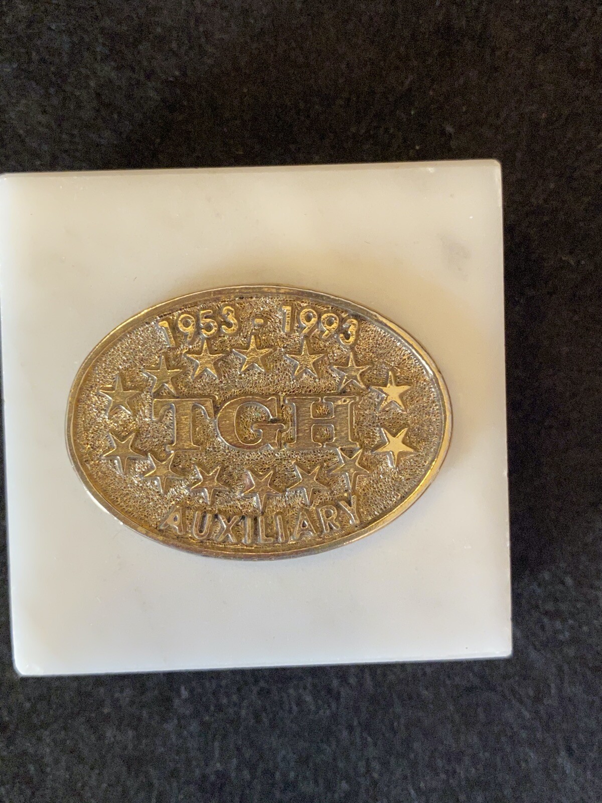 Vtg TGH Auxiliary Marble Paperweight of Recognition Tampa