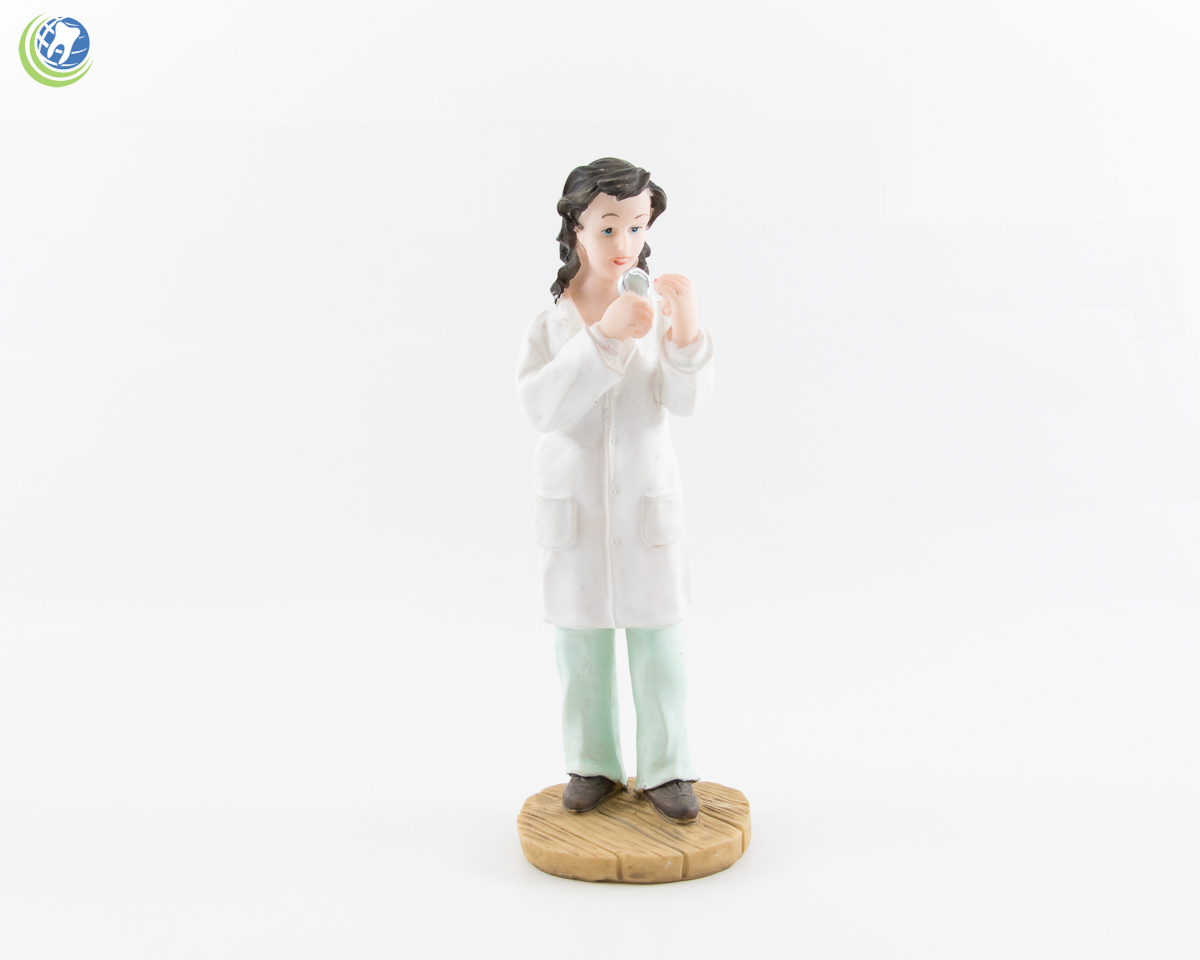 Female Doctor Dentist Hygienist Researcher Figurine Decoration Made of Resin