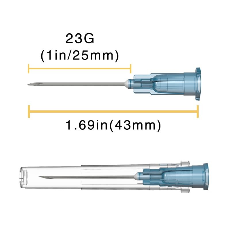 23 Gauge 1 Inch Needle(100 Pack), Luer Lock Industrial 23G-1 IN 25mm