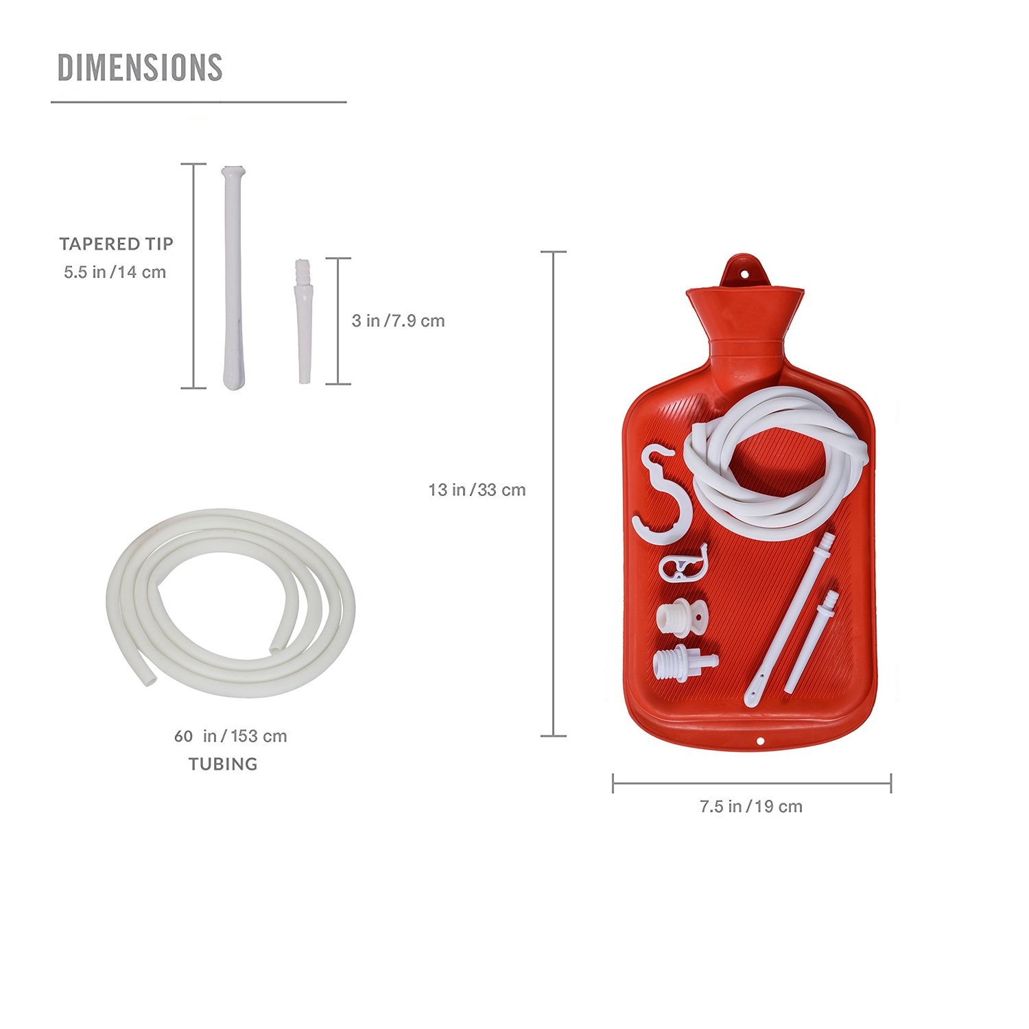 Enema Bag Kit 2 Quart Home Water & Coffee Colon 1 Count (Pack of 1), Red