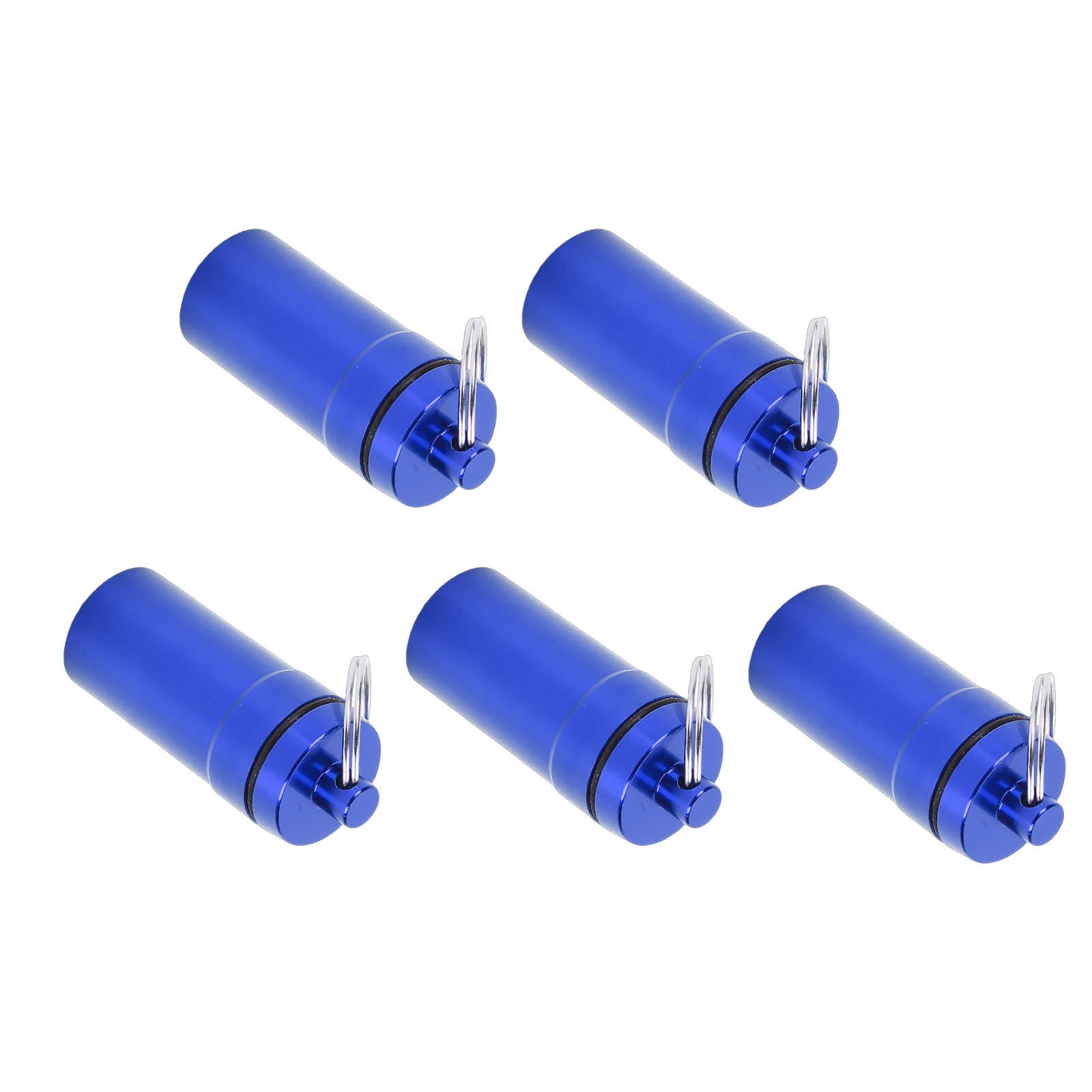 5pcs Mini Keychain Tablets Case Water Proof Outdoor Tablets Container Blue