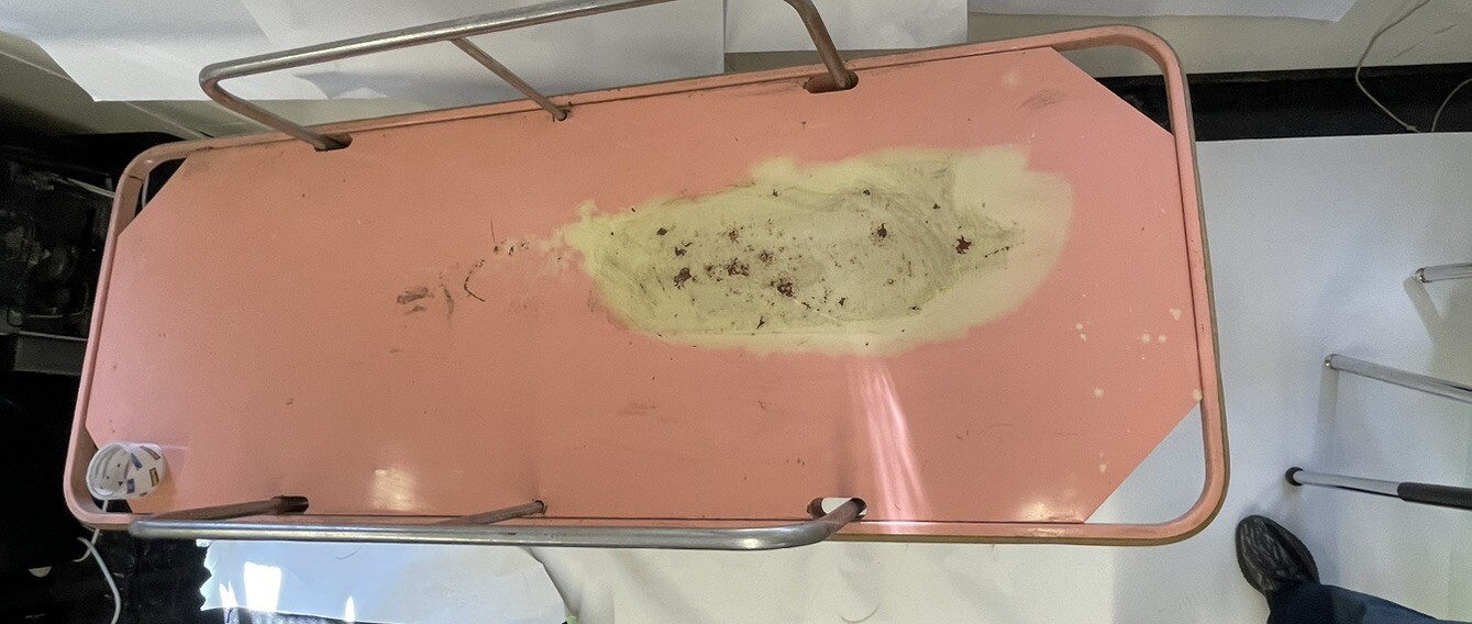 Vintage PINK Medical Transport Stretcher Gurney Hospital Rare Unbranded