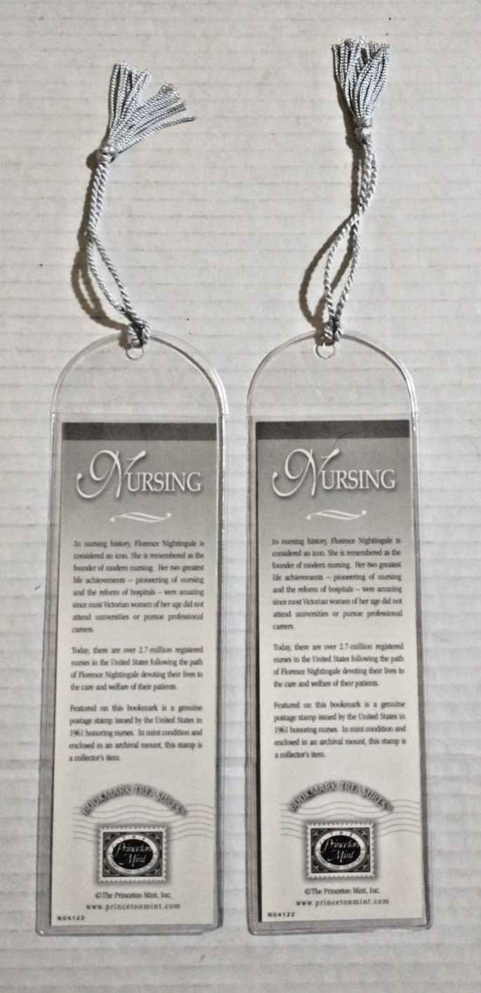 RARE – 1961 Nursing Stamp – Mint Archival Bookmark – LOT of 2 – Nurse & Nurses