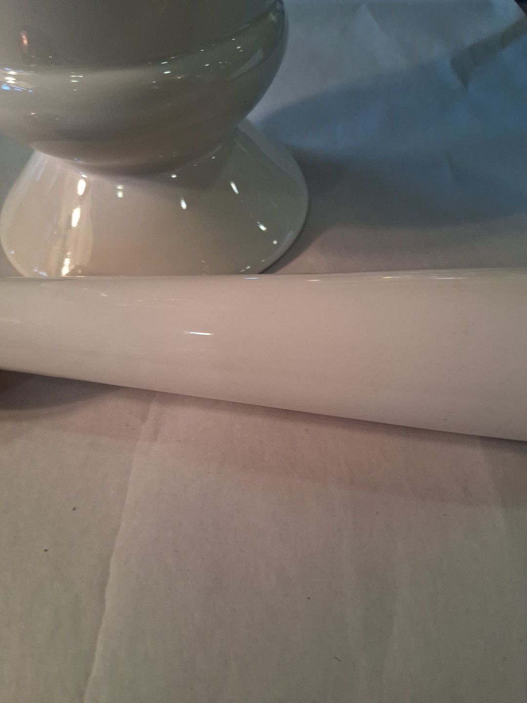 Vintage Owens Illinois RX Pharmacy Mortar and Pestle Set 7″ Tall White and Gold